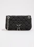 Zadig&Voltaire Rock II clutch van denim met verstelbare schouderriem