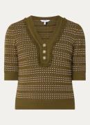 L.K.Bennett Fran grofgebreide top met opengewerkt dessin