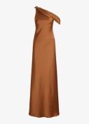 Ralph Lauren One shoulder maxi jurk van satijn