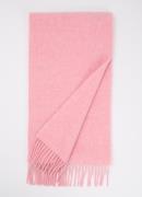 Ganni Fijngebreide sjaal van wol met logo 220 x 28 cm