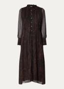 ba&sh Sahara midi blousejurk met slangenprint