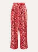 Essentiel Antwerp Izpacho high waist wide fit pantalon met slangenprin...