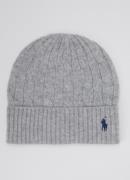 Ralph Lauren Kabelgebreide muts in kasjmierblend met logoborduring