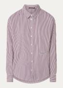 River Woods Blouse met streepprint en paspelzak