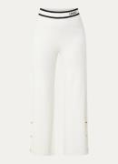 Liu Jo High waist wide fit broek in zijdeblend met ingebreid logo