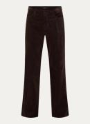 Claudia Sträter High waist wide fit broek van fluweel met steekzakken