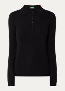 Benetton Fijngebreide trui in kasjmierblend met polokraag