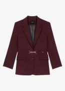 Maje Blazer in wolblend met ceintuur en klepzakken