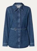 Selected Blouse van denim met ceintuur