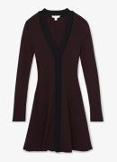 Reiss Alma ribgebreide mini jurk met V-hals