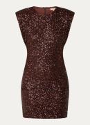 JOSH V Portia mini jurk met schoudervulling en pailletten
