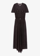 Maje Semi-transparante midi jurk met glitter en strikceintuur