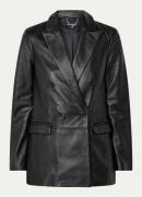 Whistles Aliza double-breasted blazer van schapenleer met klepzakken