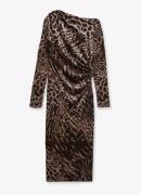 Reiss Briana midi jurk met panterprint
