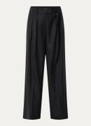 Anine Bing Lou high waist wide fit pantalon in wolblend met streepprin...