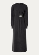 ba&sh Fijngebreide maxi jurk in wolblend met plooidetail en strass