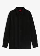 HUGO Oversized blouse van crêpe met streepprint