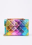 Kurt Geiger Kensington schoudertas van leer met metallic finish en ver...