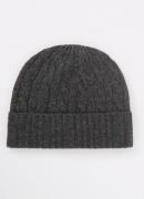 Ralph Lauren Kabelgebreide muts in wolblend met logo