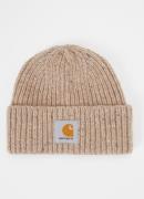 Carhartt WIP Anglistic grofgebreide muts in wolblend met gemêleerd des...