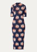 French Connection Fijngebreide maxi jurk met grafische print en lurex