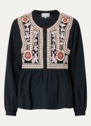 ba&sh Alec tuniek met bloemborduring