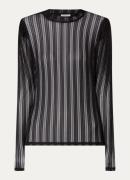 Aaiko Ivona top van mesh met lurex en pofmouw