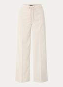 Claudia Sträter High waist wide fit broek van corduroy met elastische ...