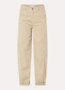 Summum High waist straight fit broek met steekzakken