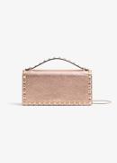 Valentino Garavani Clutch van kalfsleer met metallic finish en studs