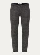 BRAX Maron high waist slim fit chino met pied-de-poule dessin en lurex