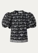 Fabienne Chapot Dolli top met pailletten en print