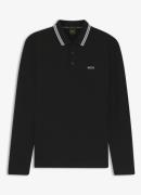 BOSS Polo van katoenpiqué met contrastlogo