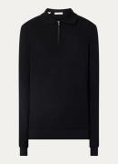 Selected Ran regular fit polo met halve rits