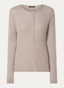 OPUS Sosmica longsleeve met ribstructuur en lurex