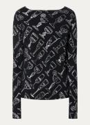 Fabienne Chapot Syll top met print en rugdecolleté