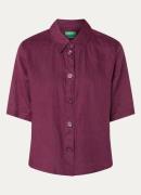 Benetton Blouse van linnen met halflange mouw