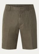 NN.07 Billie straight fit korte broek van linnen met steekzakken