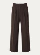 Selected Sienna high waist loose fit pantalon in wolblend