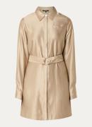 NIKKIE Ohino mini blousejurk met ceintuur en borstzak