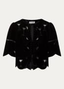 Fabienne Chapot Roarie top van fluweel met borduring