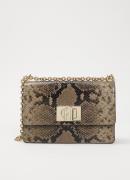 FURLA 1927 Mini crossbodytas van geitenleer met slangenprint