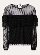 ba&sh Raff semi-transparante blouse met flockprint