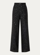 Sandro High waist wide fit pantalon met pailletten