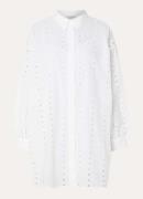 Anine Bing Marianne mini blousejurk met opengewerkt dessin