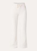 NIKKIE Odessa high waist flared fit joggingbroek met gemêleerd dessin