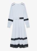 Reiss Tori midi jurk met plooien en ceintuur