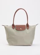 Longchamp Le Pliage Original schoudertas M met leren details