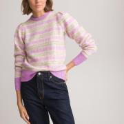 Pull col rond, en maille jacquard