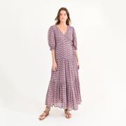 Robe longue imprimée, col croisé